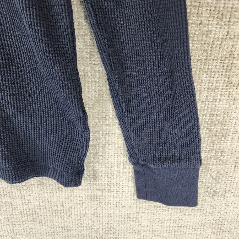 POLO Ralph Lauren Waffle Knit Long Sleeve‎ Top Shirt Mens *S-M Navy Blue Stretch